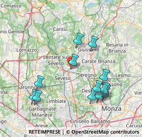 Mappa Via Pace, 20821 Meda MB, Italia (8.07923)
