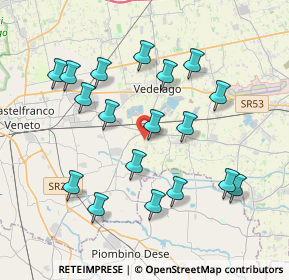 Mappa Via Gazzie, 31050 Vedelago TV, Italia (3.83389)