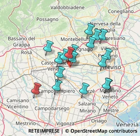 Mappa Via Gazzie, 31050 Vedelago TV, Italia (11.59944)