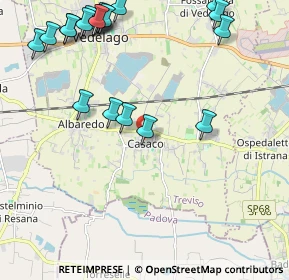 Mappa Via dei Fiori, 31050 Vedelago TV, Italia (2.713)