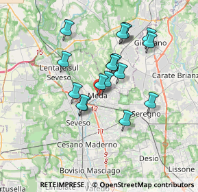 Mappa 20036 Meda MB, Italia (2.94611)