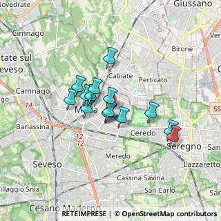 Mappa Via Cialdini, 20821 Meda MB, Italia (1.18933)