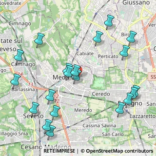 Mappa Via Cialdini, 20821 Meda MB, Italia (2.554)