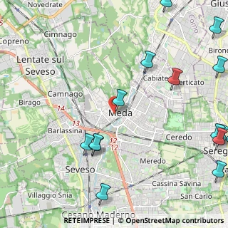 Mappa Via Orsini, 20821 Meda MB, Italia (3.162)