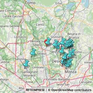 Mappa Via Giuseppe Parini, 20821 Meda MB, Italia (7.6105)