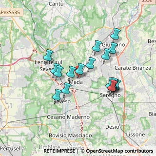 Mappa Via Giuseppe Parini, 20821 Meda MB, Italia (3.18389)