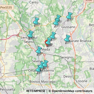 Mappa Via Giuseppe Parini, 20821 Meda MB, Italia (3.59667)