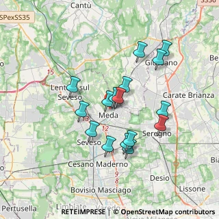 Mappa Via Moncenisio, 20821 Meda MB, Italia (3.075)