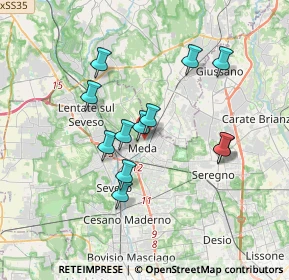 Mappa Via Moncenisio, 20821 Meda MB, Italia (3.06667)