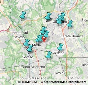 Mappa Via Asiago, 20821 Meda MB, Italia (3.0555)