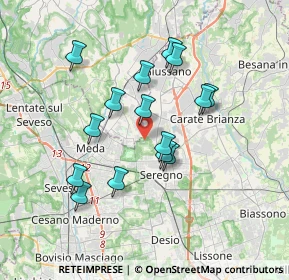 Mappa Via Brescia, 20831 Seregno MB, Italia (3.15333)