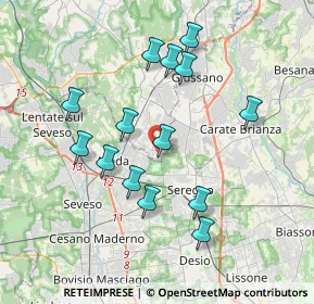 Mappa Via Fratelli Rosselli, 22060 Cabiate CO, Italia (3.53429)