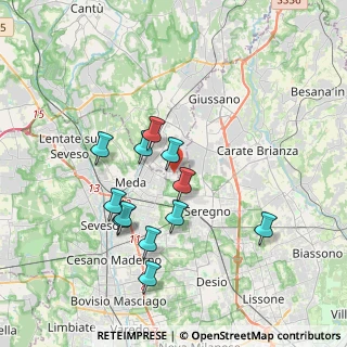 Mappa Via Fratelli Cervi, 22060 Cabiate CO, Italia (3.375)
