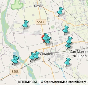 Mappa Via Postumia, 35013 Cittadella PD, Italia (4.11333)