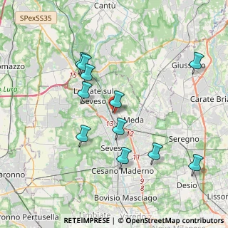 Mappa Via S. Gottardo, 20823 Lentate sul Seveso MB, Italia (3.83909)