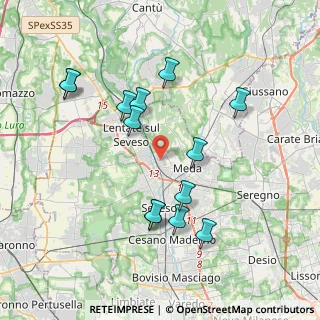 Mappa Via S. Gottardo, 20823 Lentate sul Seveso MB, Italia (3.82077)