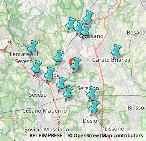 Mappa Via L. Einaudi, 22060 Cabiate CO, Italia (3.54571)