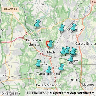 Mappa Via Colombara, 20821 Meda MB, Italia (3.91083)