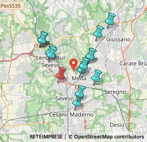 Mappa Via Colombara, 20821 Meda MB, Italia (3.024)