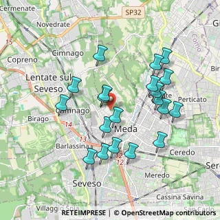 Mappa Via Colombara, 20821 Meda MB, Italia (1.781)