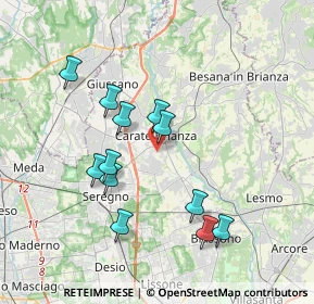 Mappa Via Pizzigoni, 20841 Carate Brianza MB, Italia (3.46667)