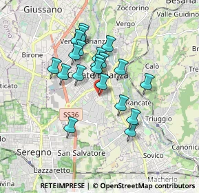 Mappa Via Pizzigoni, 20841 Carate Brianza MB, Italia (1.4355)