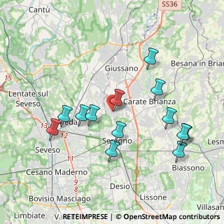Mappa Via S. Vincenzo, 20833 Giussano MB, Italia (3.87769)