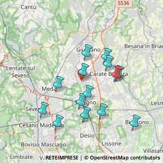Mappa Via S. Vincenzo, 20833 Giussano MB, Italia (3.64643)