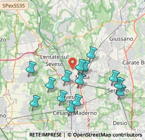 Mappa Via Lazzaretto, 20821 Meda MB, Italia (3.68429)