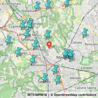 Mappa Via Lazzaretto, 20821 Meda MB, Italia (2.536)