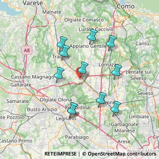 Mappa Via Galileo Galilei, 22076 Mozzate CO, Italia (7.02273)