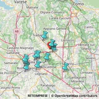 Mappa Via Galileo Galilei, 22076 Mozzate CO, Italia (6.07083)
