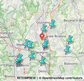 Mappa Via Giuseppe Giusti, 20833 Giussano MB, Italia (4.01308)