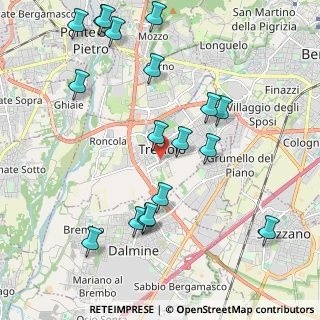 Mappa Piazza Mons. Premarini, 24048 Treviolo BG, Italia (2.36944)