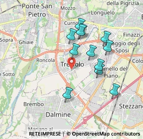 Mappa Piazza Mons. Premarini, 24048 Treviolo BG, Italia (1.63667)