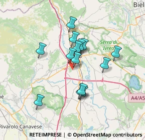 Mappa Fermata 11625 - Bellavista, 10015 Ivrea TO, Italia (5.67571)