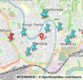 Mappa Piazzetta Scalette Rubiani, 37121 Verona VR, Italia (1.08182)