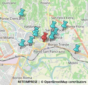 Mappa Via Santa Toscana, 37129 Verona VR, Italia (1.39667)