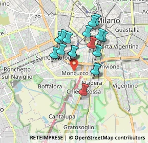 Mappa Via Moncucco, 20143 Milano MI, Italia (1.36833)