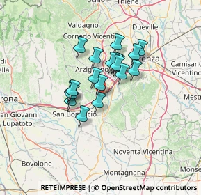 Mappa Via dell'Industria, 36054 Montebello vicentino VI, Italia (9.25)