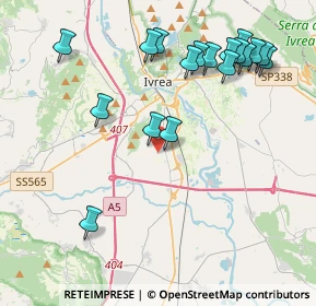 Mappa Via della Grangia, 10015 Ivrea TO, Italia (4.56667)