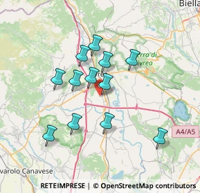 Mappa Via della Grangia, 10015 Ivrea TO, Italia (6.04667)