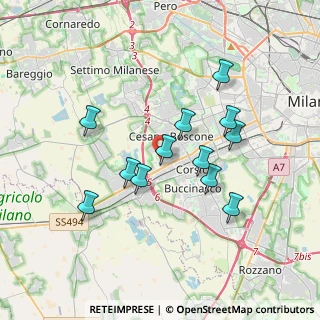 Mappa Via delle Betulle, 20090 Cesano Boscone MI, Italia (3.22333)
