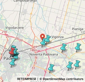 Mappa Via Germania, 35010 Vigonza PD, Italia (5.7625)