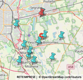 Mappa Strada Vicinale Biassano, 20068 Peschiera Borromeo MI, Italia (3.93833)