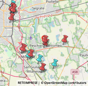 Mappa Strada Vicinale Biassano, 20068 Peschiera Borromeo MI, Italia (5.37421)