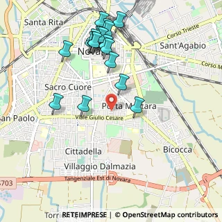 Mappa Via Isonzo, 28100 Novara NO, Italia (1.1025)