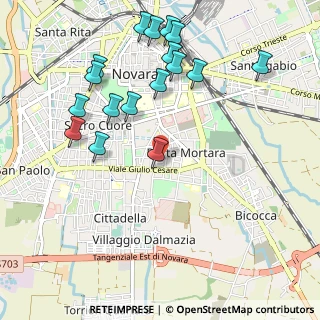 Mappa Via Isonzo, 28100 Novara NO, Italia (1.14176)