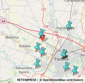 Mappa Via Ca' Silvestri, 35136 Padova PD, Italia (4.55727)