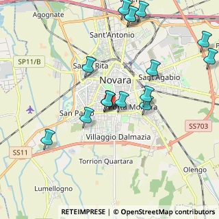 Mappa Via Delle Fioraie, 28100 Novara NO, Italia (2.08875)